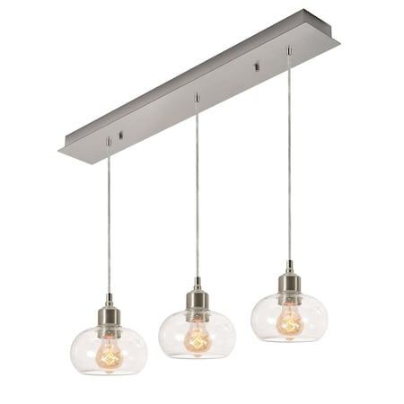 Afx Laney 3 Light Linear Pendant, Medium Base 120V, Satin Nickel LNYP07MBSNLNR3